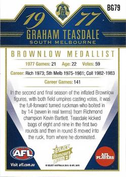 2015 Select AFL Honours Series 2 - Brownlow Gallery #BG79 Graham Teasdale Back